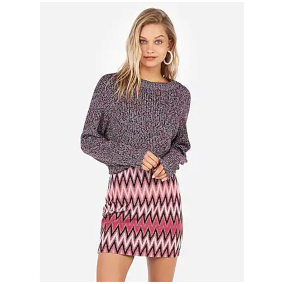 EXPRESS Pink High Waisted Stretchy Date Night Valentine's Day Mini Skirt - Picture 1 of 4